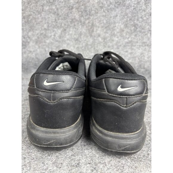 Nike Golf Shoes Mens 11 Black Leather Spiked Cleats Swoosh Logo Lace-Up - Picture 5 of 8